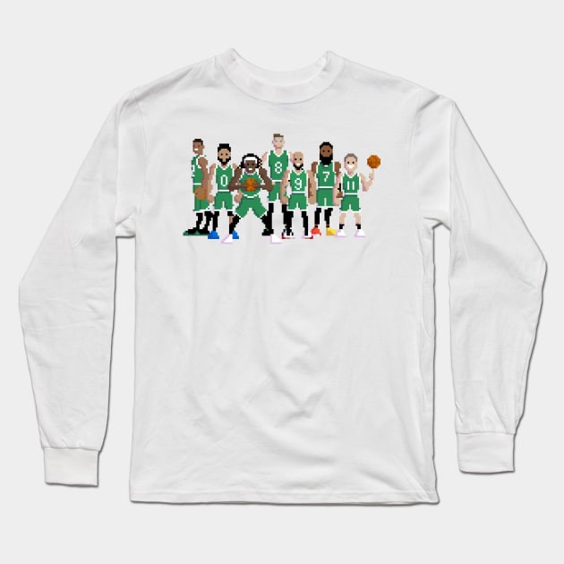 8bit Boston Basketball Squad Long Sleeve T-Shirt by boothy